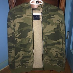 Green and Tan Camouflage Jacket with hood